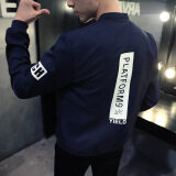 Grandwish Men Korean Design Letter Printing Jackets Bomber Jackets Thin Coat Slim M-4XL (Dark Blue) May 2018 - 4 Grandwish Men Korean design Letter Printing Jackets Bomber Jackets Thin Coat Slim M-4XL (Dark blue) - 4