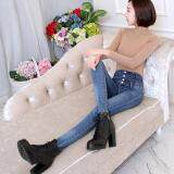 Korean Women's High Waist Slim Jeans Feet Denim Pencil Pants (Denim Blue) August 2018 - 3 Korean Women's High Waist Slim Jeans Feet Denim Pencil Pants (Denim Blue) - 3