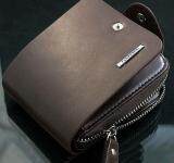 Mens Leather ID Card Holder Billfold Zip Purse Wallet Handbag Clutch