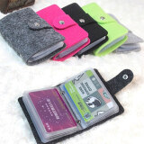 Moonar Women Wool Felt ID Card Credit Card Wallet Cash Holder Organizer Card Holder Pouch (Black)