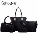 SoKaNo Trendz SKN811 6 Pcs Nylon Back Premium Set Handbeg Wanita- Black