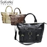 SoKaNo Trendz SKN817 Large Capacity Premium PU Leather Bag Handbeg Wanita- Black
