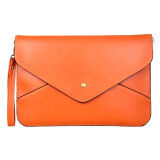 SoKaNo Trendz Vintage Style PU Leather Envelope Clutch Handbeg Wanita- Orange