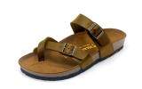SoleSimple Dublin - Leather Camel / Casual Soft Footbed Flat Slippers &amp; Comfortable Shoes &amp; Sandal Shoe
