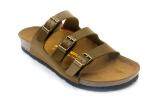 SoleSimple Ely - Leather Camel / Casual Soft Footbed Flat Slippers &amp; Comfortable Shoes &amp; Sandal Shoe
