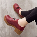 Spring Round Toe Flat Brogue Oxford Shoes For Women Carved Lace Up Women Oxfords Shoes Woman Women Leather Vintage Flats Lace Up Moccasins