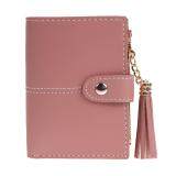DomybestShop New Fashion Women PU Leather Button Tassel Short Wallet Card Coin Holder Clutch Purse