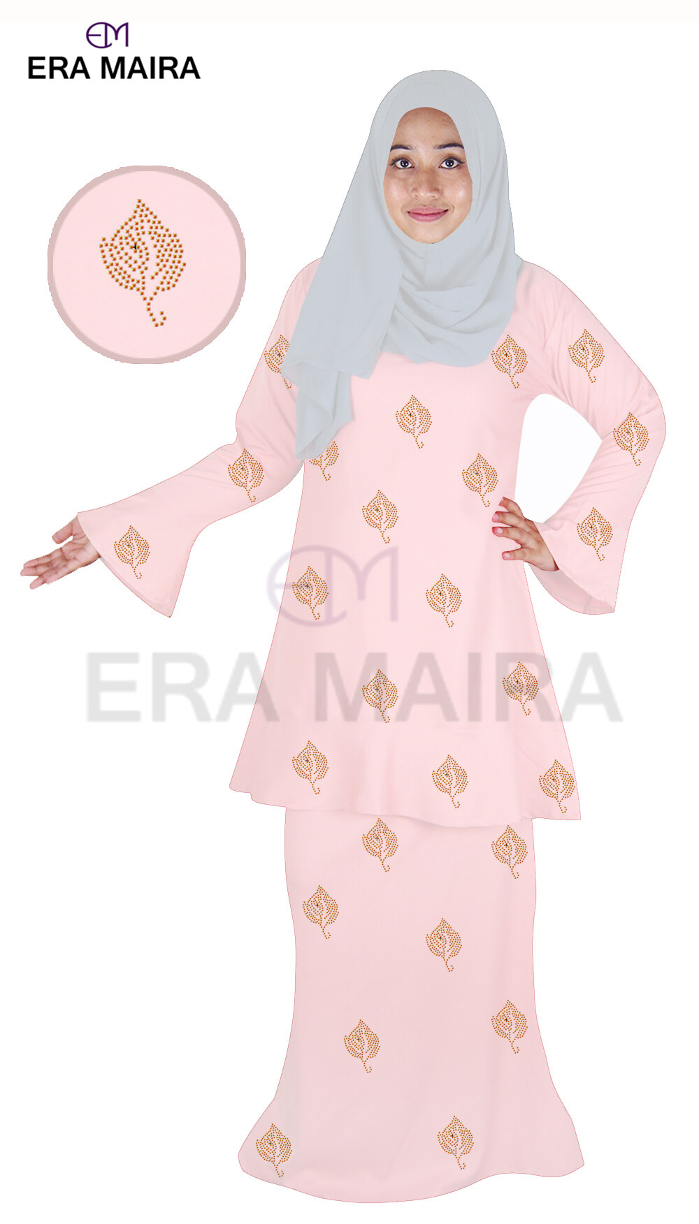 Muslimah Baju Kurung Top Sweet Panel Saloma Dress For Ladies - Asma