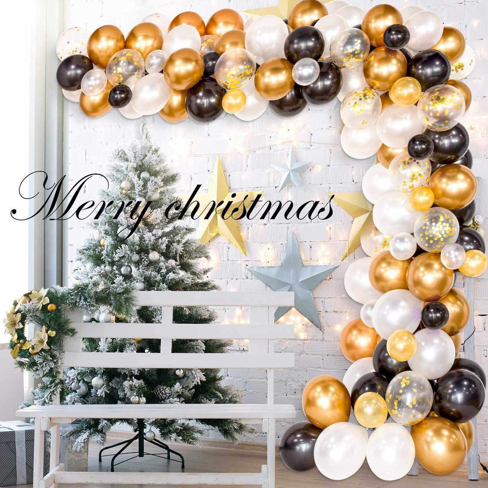People's Choice 120PCS Black Gold Balloons Party Decorations Set Girls Women Baby Birthday Party Supplies DIY Anniversary Theme Party Balloons for Baby Shower Wedding Graduation Decorations (Standard)