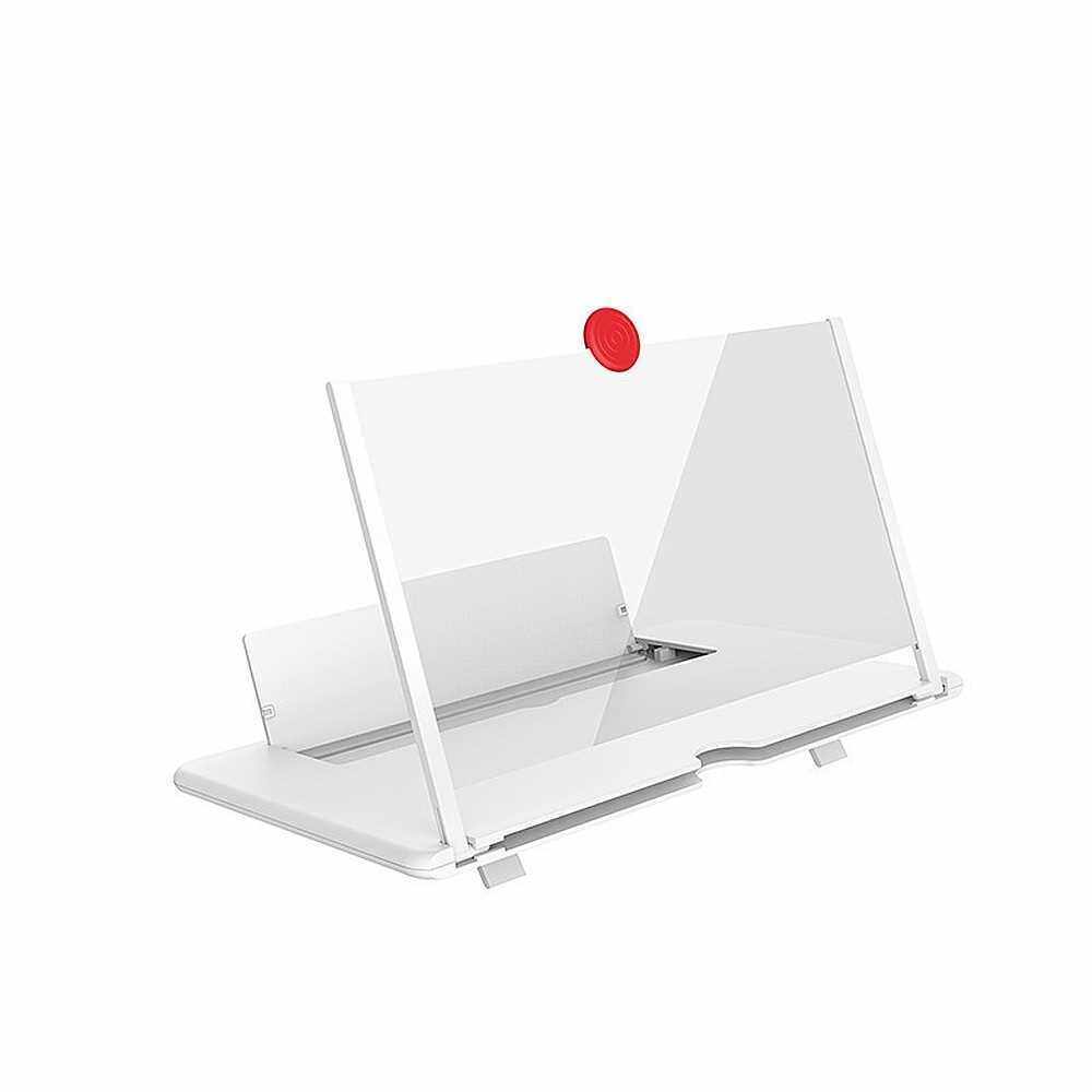12-inch Mobile Phone Video Amplifier Pull-type Amplifier Enlarged Screen Magnifier Portable Home Cinema White (White)