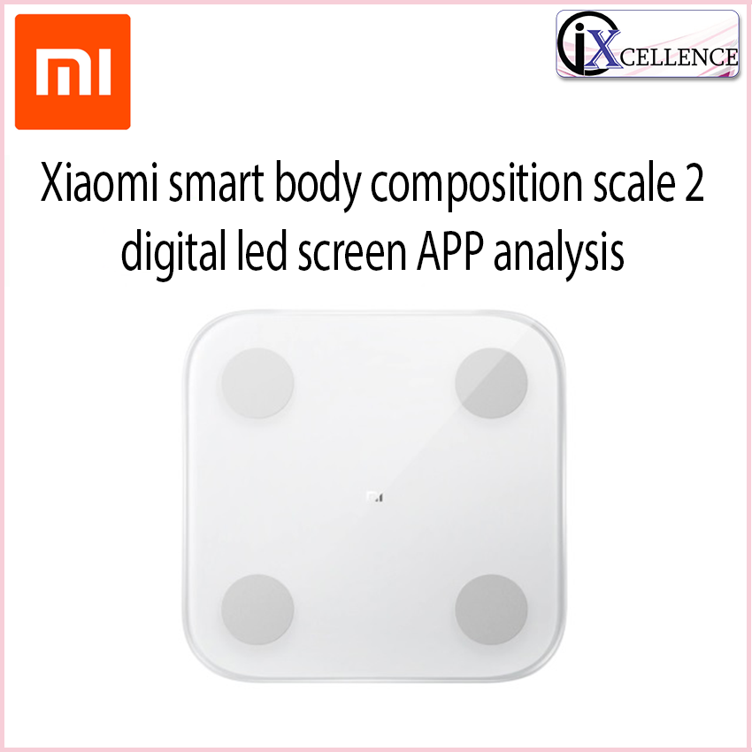 [IX] Xiaomi Body Fat Composition Scale 2 Bluetooth Digital Weight Scale Health Body BMI Analyzer (White) XMTZC05HM 2019 Model
