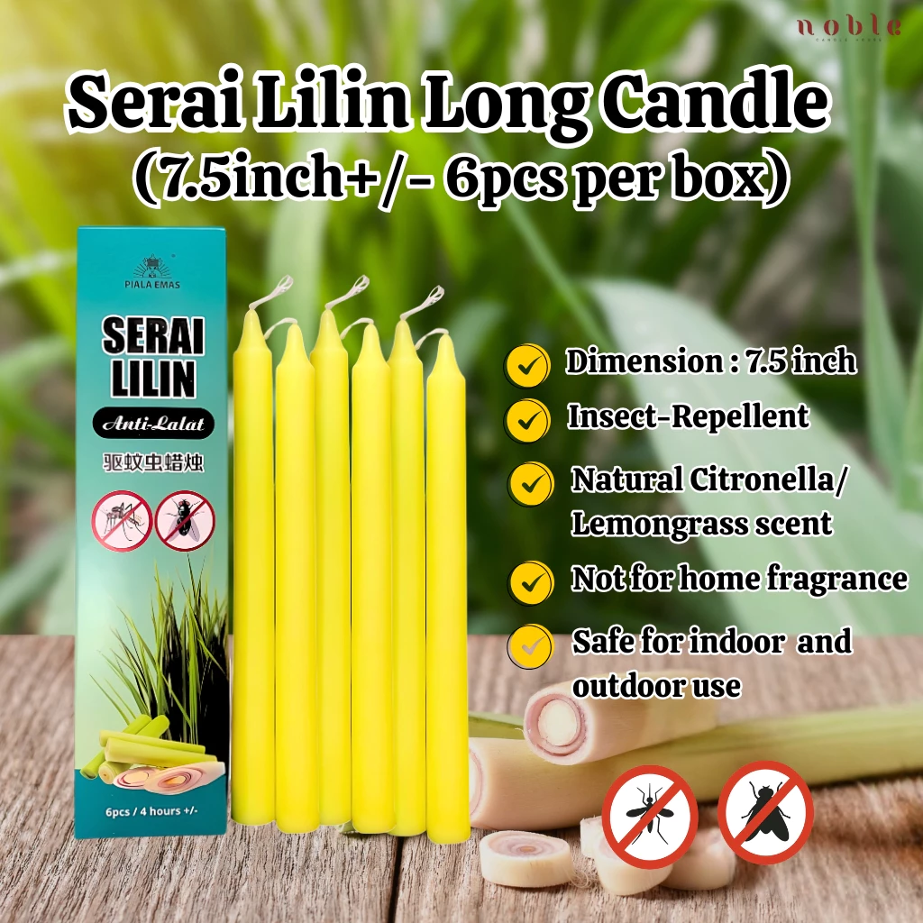 Candle Citronella/ Lilin Serai Anti Lalat 7.5 inch+/- 6s/box