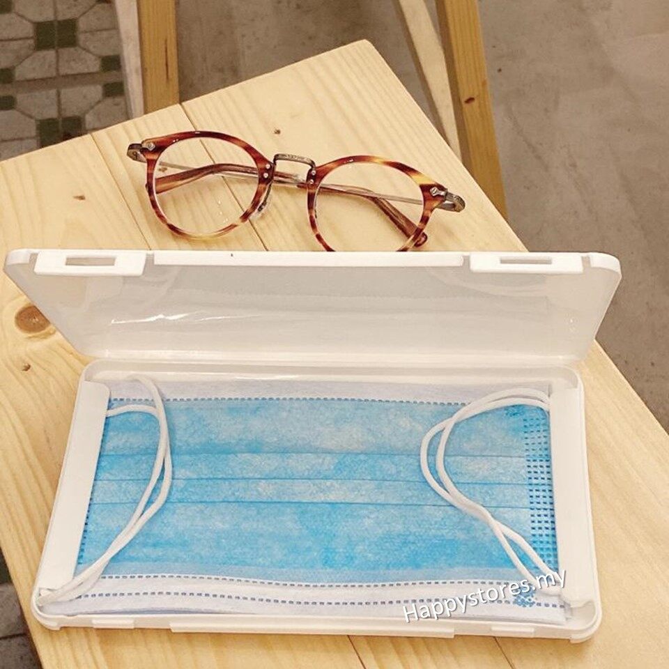 White Mask Storage Box Mask Keeper Foldable Mask Storage Face Masks Organizer Container Case