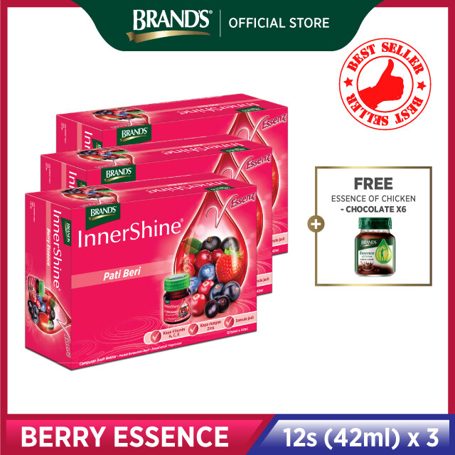 InnerShine Berry Essence 12's (42ml) 3 packs + FREE Chocolate 6's (42ml) (Younger Looking Skin)