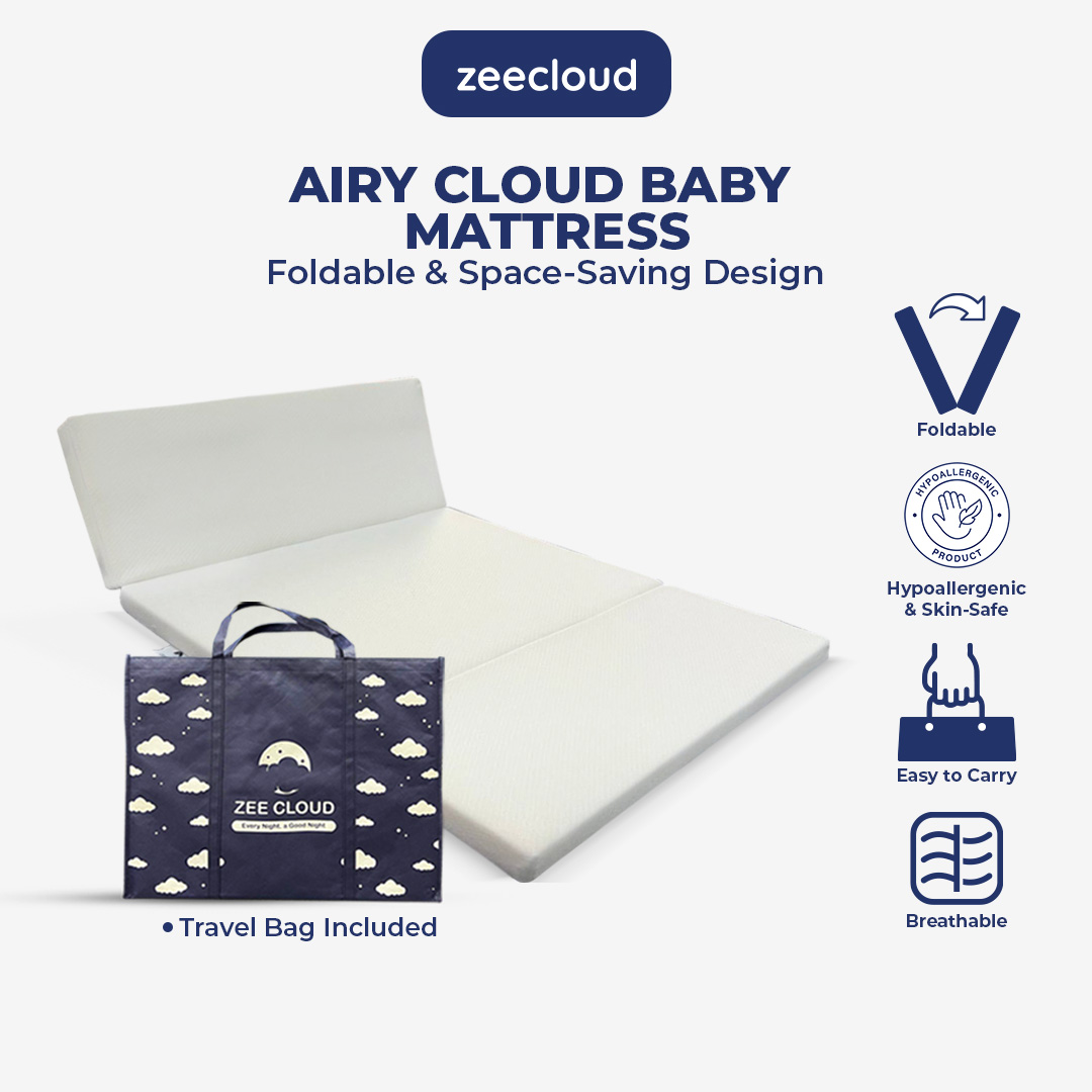 Zee Cloud® Airy Cloud Playpen Mattress (96CM x 64CM x 4Cm) / Mummy Choice / Foldable Design / Anti-Slip material