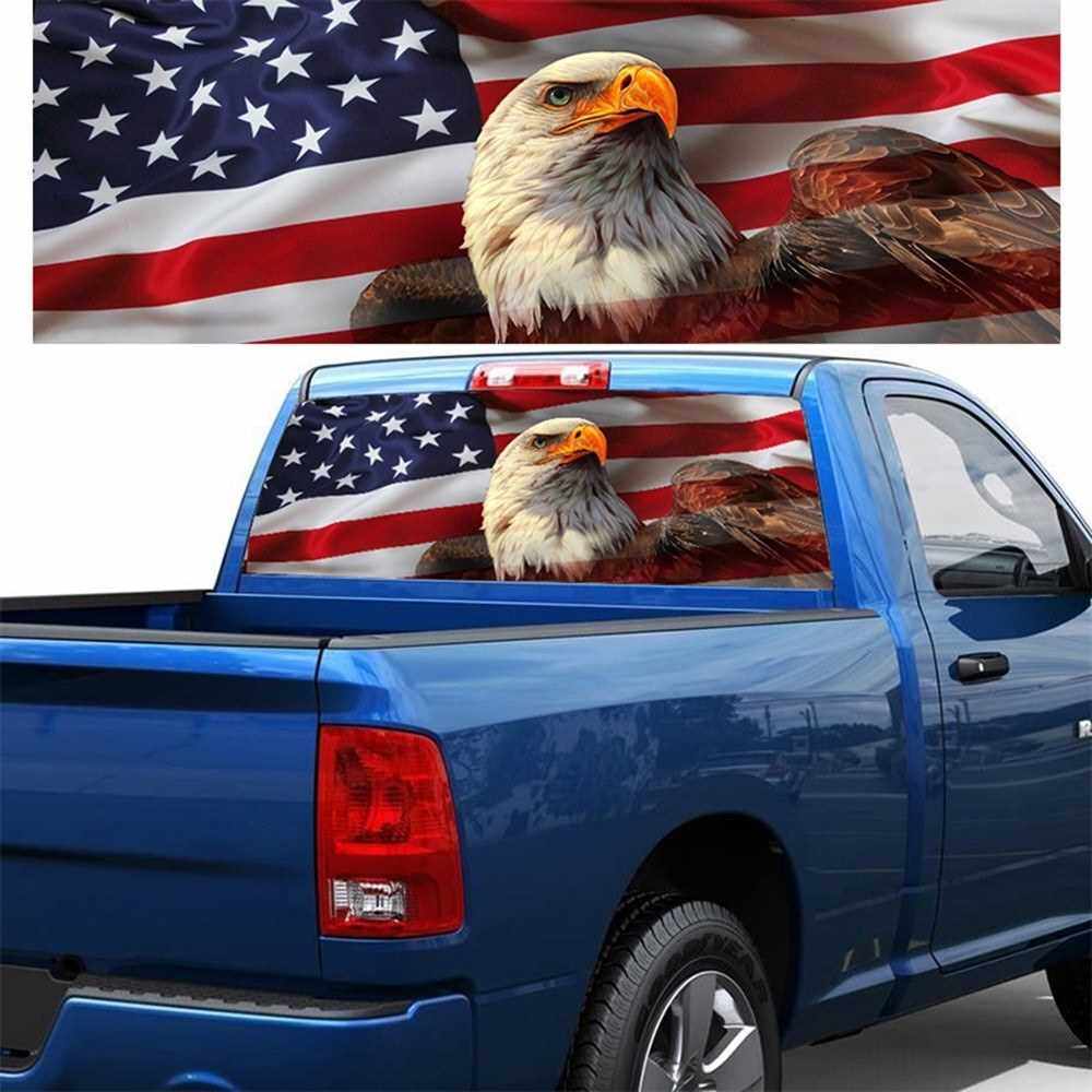 AMERICAN EAGLE Flag Stars Rear Window Graphic Decal Sticker Truck SUV ...