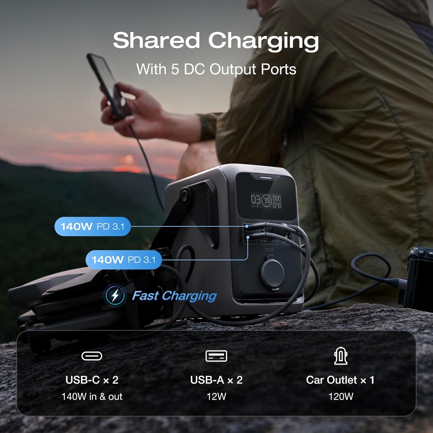 EcoFlow TRAIL 300 DC Portable Power Station 288Wh