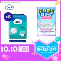 [Bundle of 8] Dr. P Premium Level 7 Absorbency Adult Pants Diaper M9/ L8/ XL7 - 3x Skin Protection with Turbo Dry