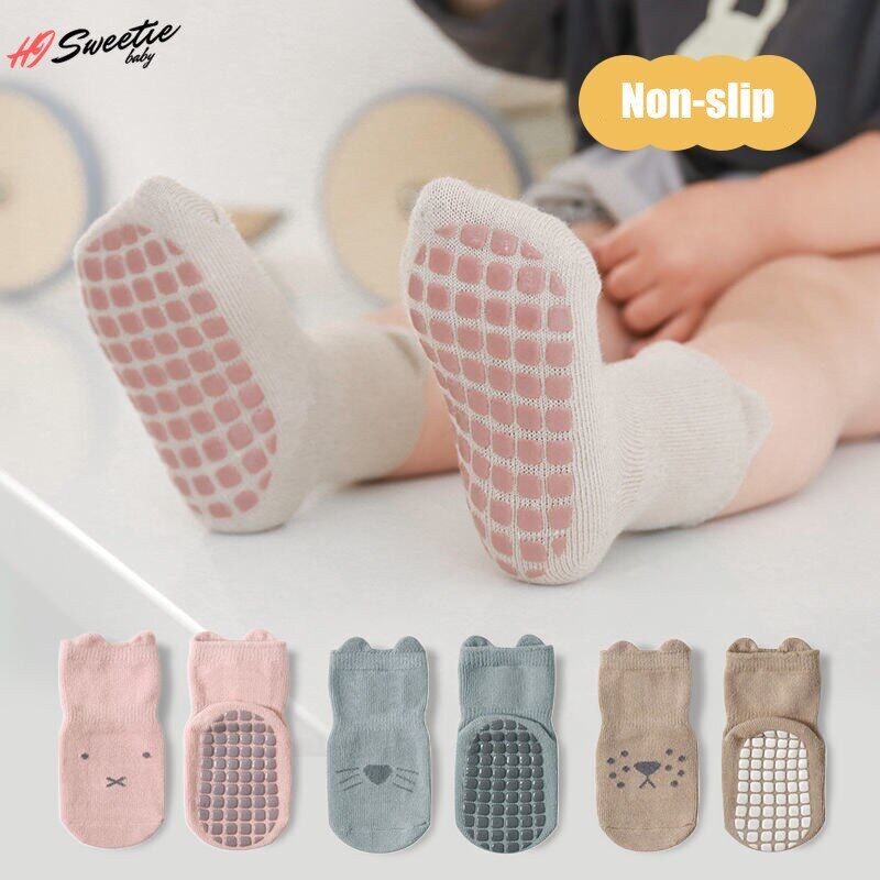 Tất Cho Bé Hoạt Hình Dễ Thương Hình Động Vật Chống Trơn Trượt Tất Sơ Sinh 9-16Cm Chiều Dài Bàn Chân 0-3 Tuổi Cho bé Gái Bé Trai Tất Sàn Trẻ Em