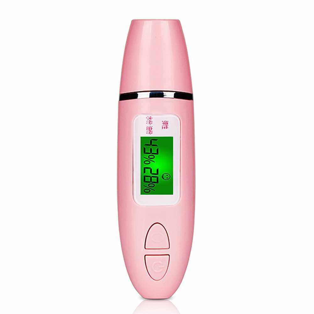 Digital Skin Detector Pen with LCD Screen Portable Skin Analyzer Water Oil Tester Moisture Analysis Machine (Pink)