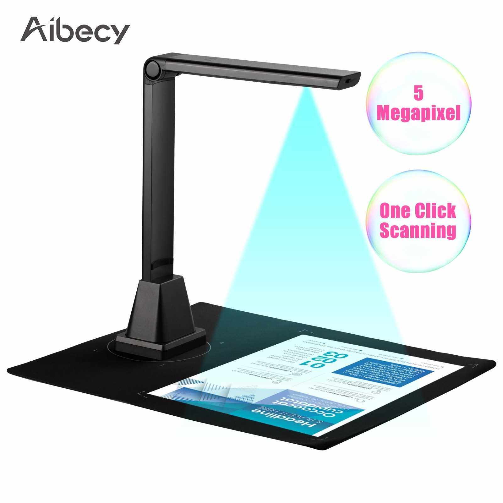 Best Selling Aibecy G500TS-R High Speed Document Camera Scanner 5 Megapixel Capture Size A4 Portable Scanner Support Multi-Language OCR Function File Barcode Scanning Video Recorder LED Light for Office Classroom Teaching Education (Standard)