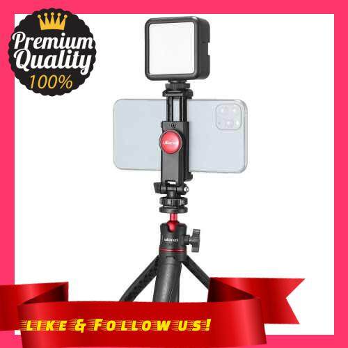 People\'s Choice Ulanzi Phone Video Vlog Kit with Selfie Stick Tripod LED Fill Light Phone Clamp Holder Universal 1/4 Cold Shoe Mounting (Standard)