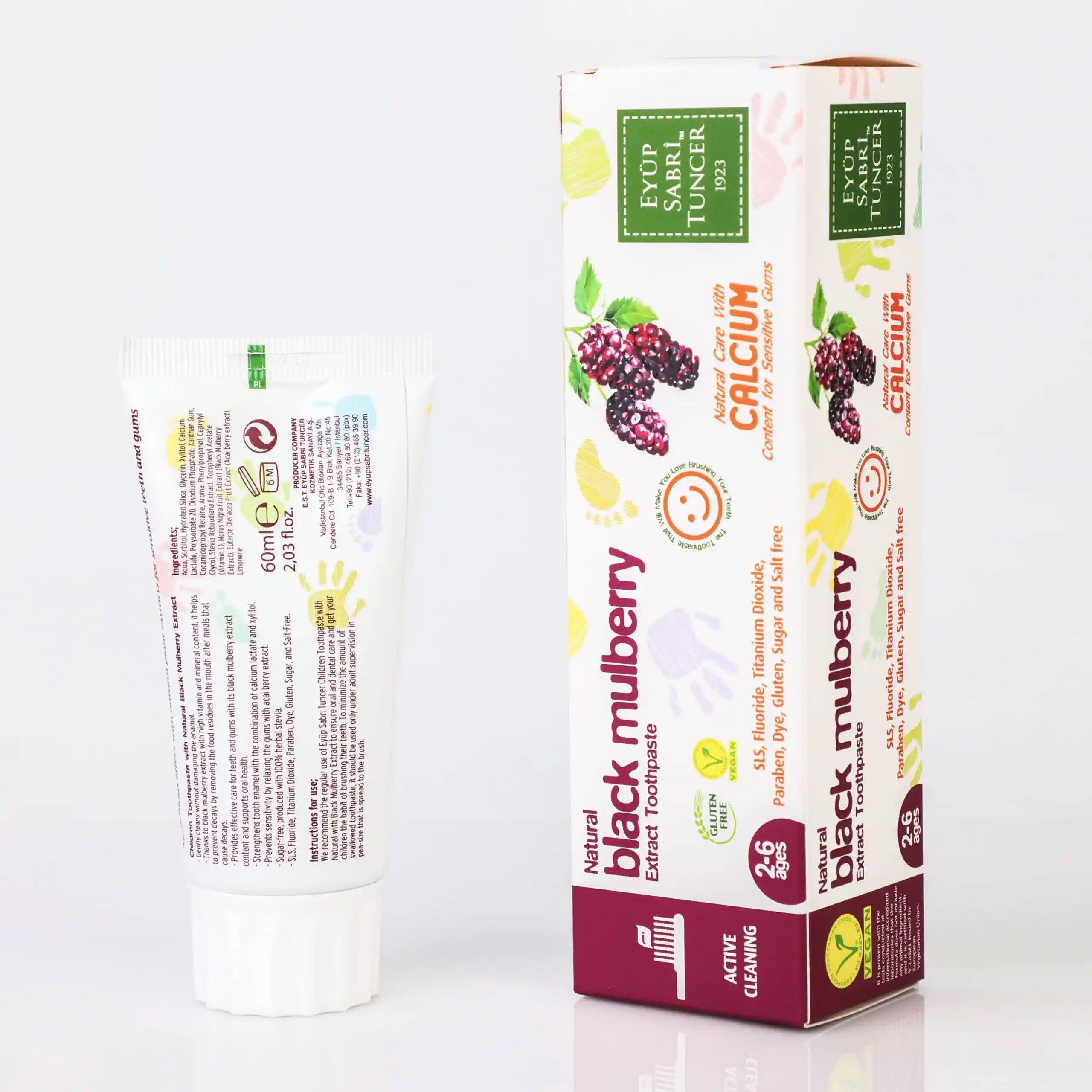 [ LOCAL READY STOCK ] Eyup Sabri Tuncer Natural Black Mulberry Extract Children Toothpaste Ubat Gigi Semula Jadi Kanak-kanak 60ml