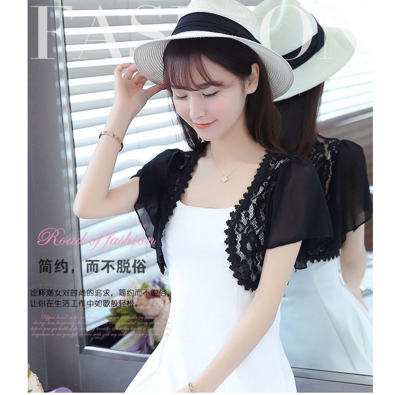 Fashion Lace Shawl Women Elegant Mesh Cardigan Ladies Bride Wedding Thin All-Match Mesh Lightweight Jacket Coat Sun Protection Clothing - 3