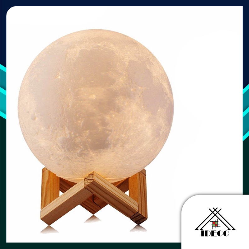 iDECO 8cm 3D LED Moon Light Lamp Lunar Light Lamp Study Lamp Bedroom Led Bed Lamp Desk Lamp