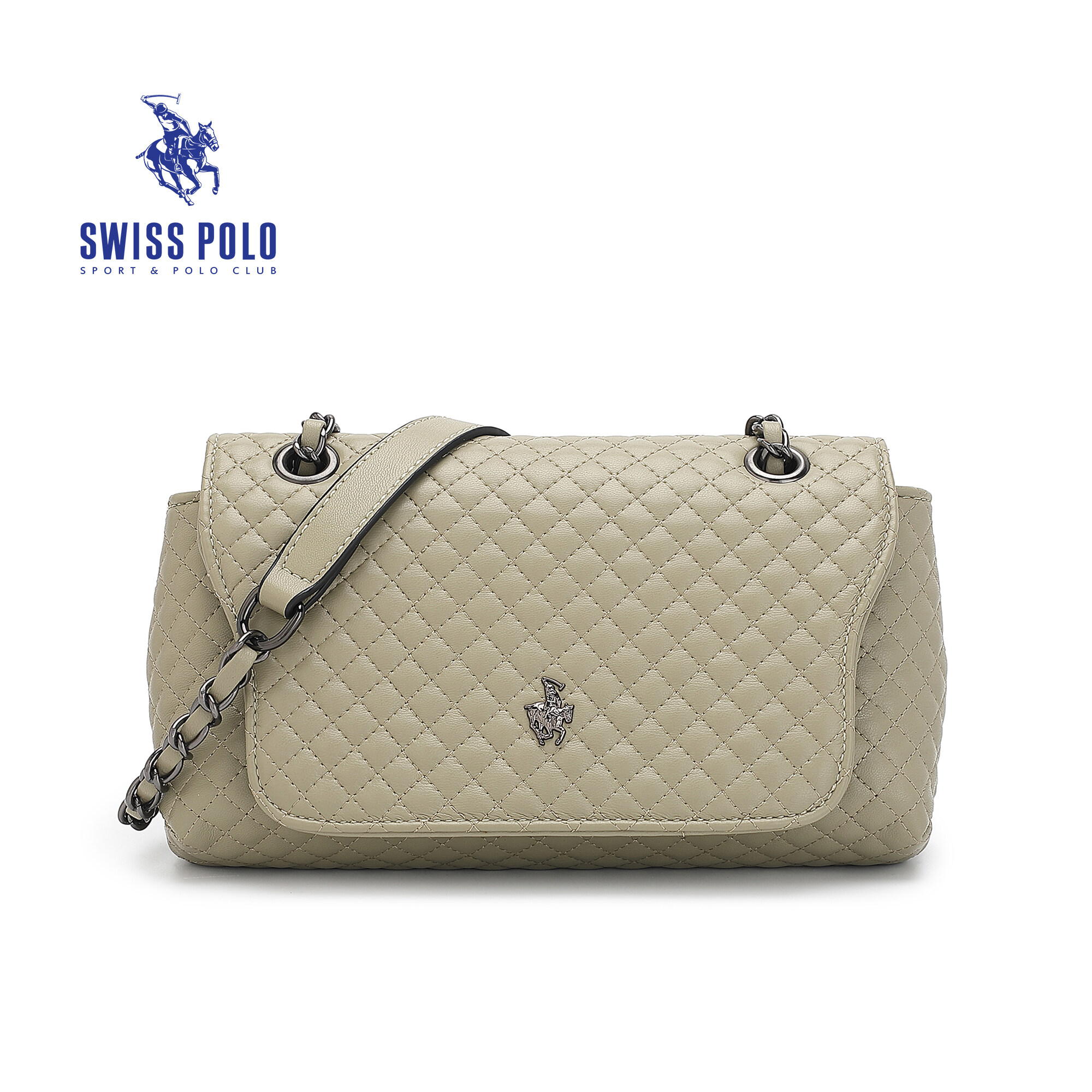SWISS POLO Ladies Chain Quilted Sling Bag HHQ 222-4 GREEN