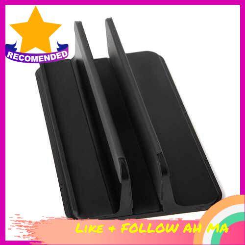 Best Selling Aluminum Alloy Laptop Vertical Stand Base Silicone Non-slip Width Adjustable Laptop/Phone/Tablet Storage Base Black (Black)