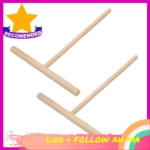 BEST SELLER 2Pcs Wooden Pancake Batter Spreader Sticks Rake Round