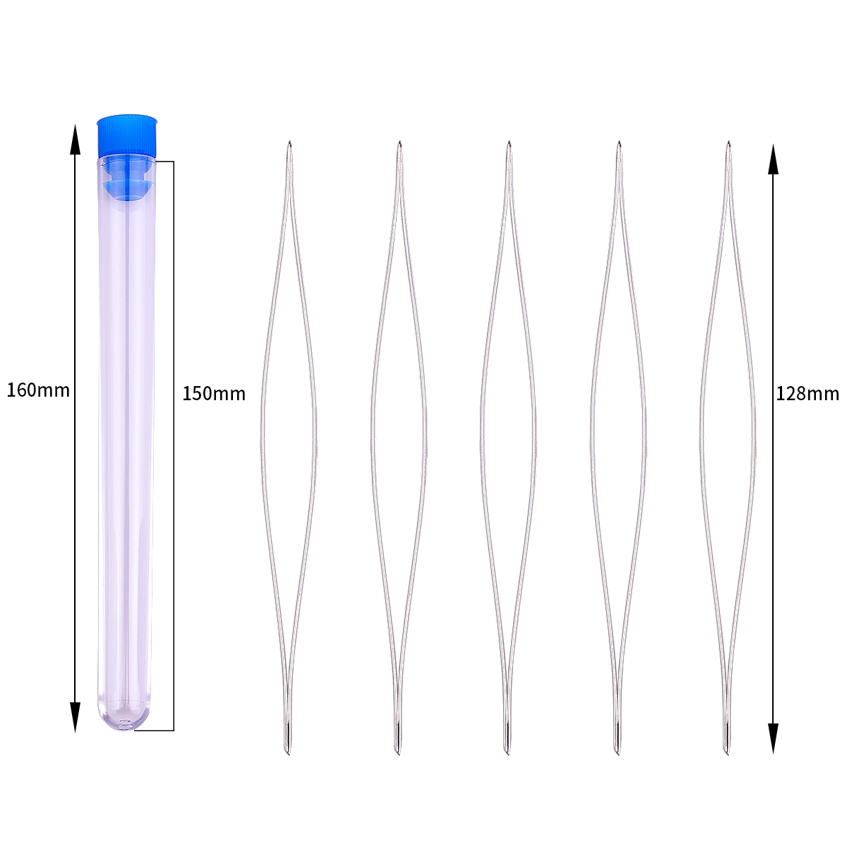 5-26Pcs/Bottle Stainless Steel Big Eye Curved Beading Needles with Needle Bottle Easy Thread String Cord Pins For Beads DIY Jewellry Making Tools Sewing Accessories