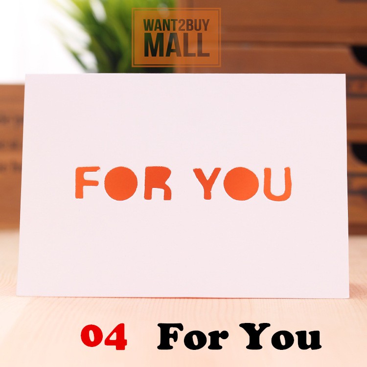 🇲🇾 🏆 Large Creative Hollow Out Greeting Card Envelope Business Florist Activity Gift Wish Message Card Kad Ucapan 创意贺卡