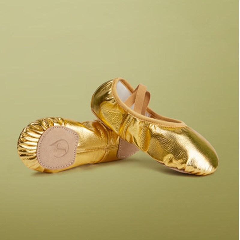 {Love ballet} PU Top Gold Soft Indian Women Belly Dance Shoes Leather Belly Ballet Dance Shoes Children Girls Woman