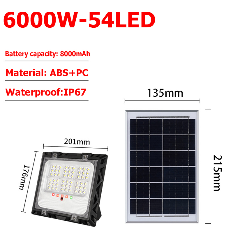 20000W Solar Lights IP67 Waterproof Super Bright Outdoor Led Solar Flood Light With Solar Panel Intelligent Light Control Switch Charging Indicator Wall Lights For Garden Yard Streets Garage