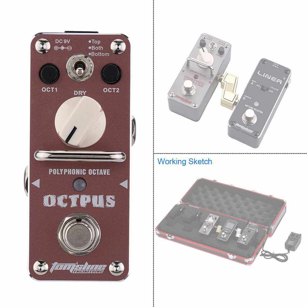 AROMA AOS3 Octpus Polyphonic Octave Electric Guitar Effect Pedal Mini Single Effect with True