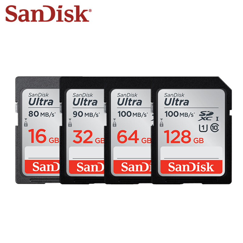 Gốc Sandisk Thẻ Sd Ultra 80 MB/giây 16Gb 32Gb 64Gb 128Gb SDHC/SDXC Thẻ Nhớ Dung Lượng Thực THẺ Flash Cho Full HD Máy Ảnh