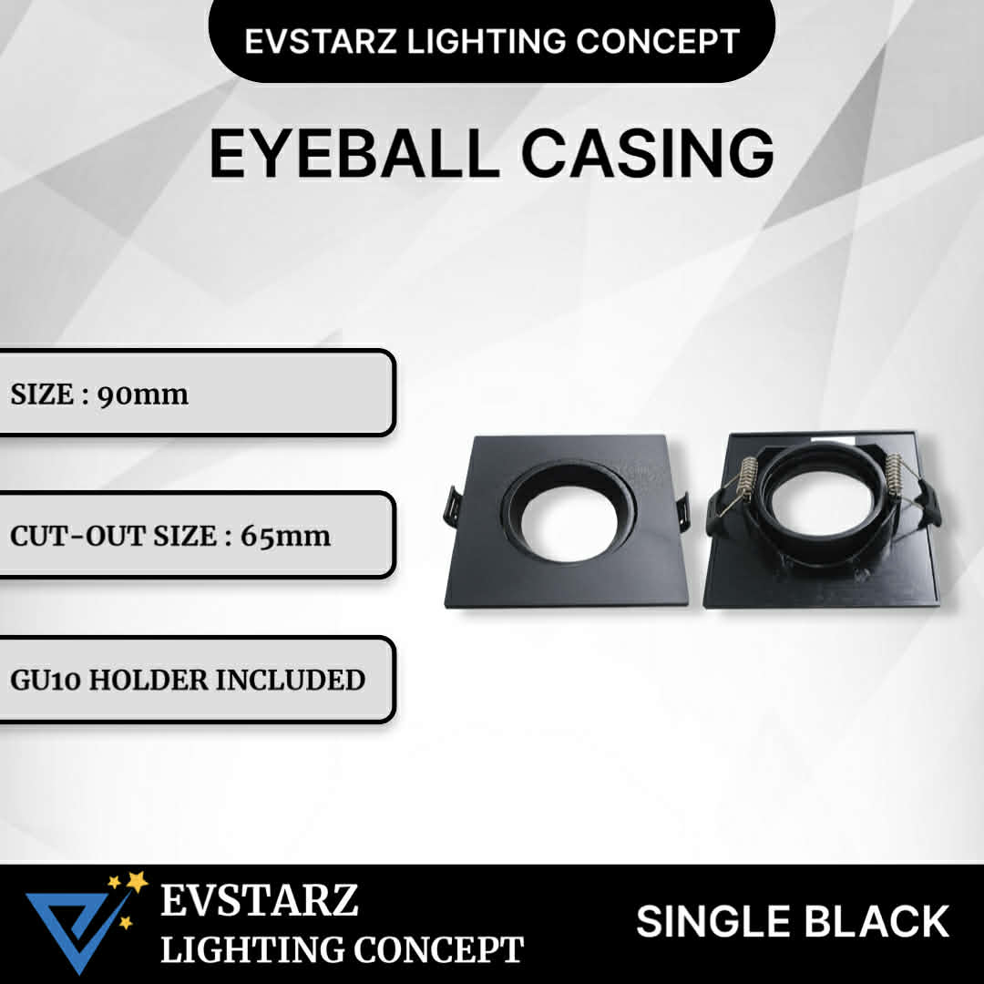 Eyeball Casing Round Square Single Double Triple Black White GU10 Bulb