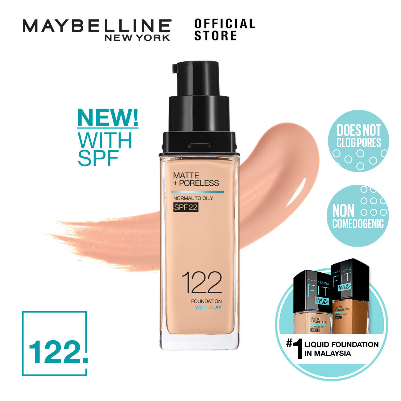 9.9 Maybelline Fit Me Matte + Poreless Liquid Foundation SPF 22 30ml (Fit Me Foundation Maybelline Foundation Fit Me Matte Foundation)