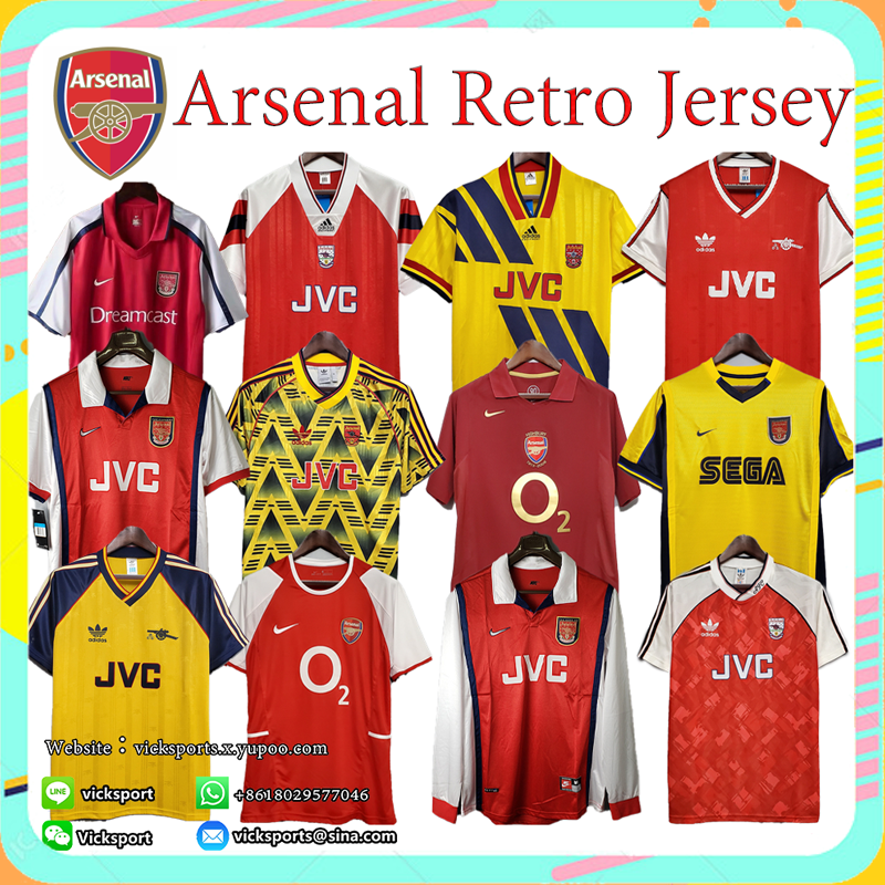 Arsenal retro jersey áo sân khách 05/06 88/98 90/92 94/95 áo bóng đá cổ điển cho nam áo bóng đá cổ điển arsenal jersey áo bóng đá cổ điển