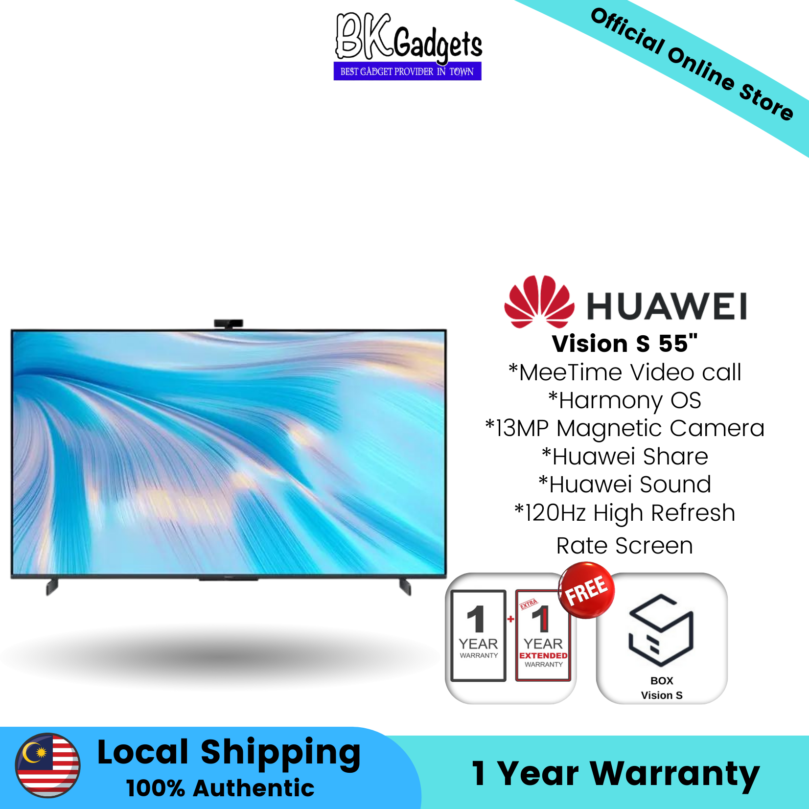 Huawei Vision S 55 Inch- MeeTime Video Call | 13MP Magnetic Camera | Huawei Share