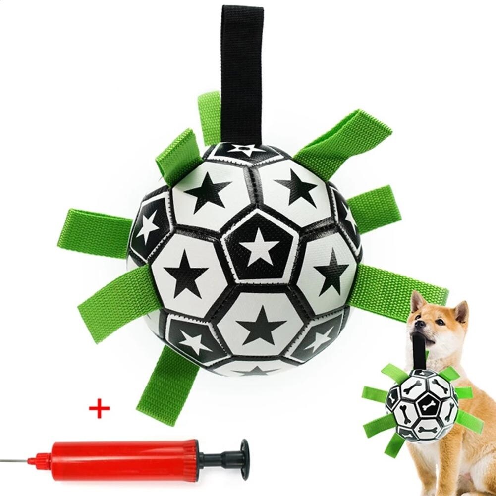 [Love pets]Pet Dog Football Toys Outdoor Multifunctional Interactive Training Toys Chew Toy With Rope Pet Supplies