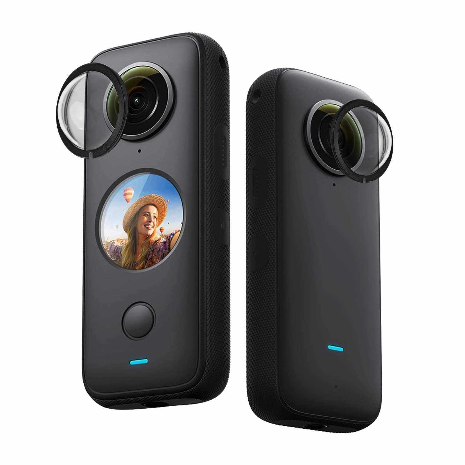 2pcs Action Camera Lens Guards Protector Double Optical Coating Replacement for Insta360 ONE X2 (Standard)