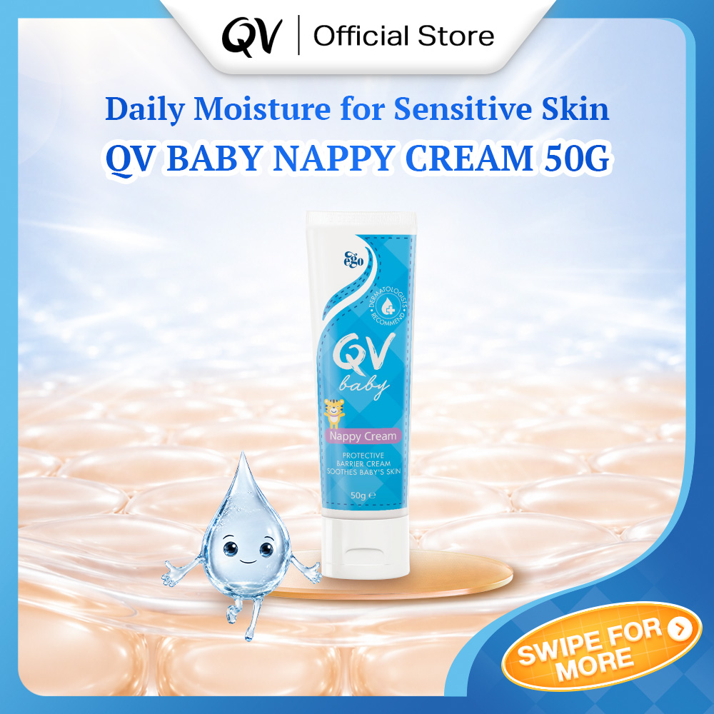 QV Baby Nappy Cream 50g Soft Non-greasy Pro Vitamin B5 Gentle Cream for Nappy Irritation Infant Facial Rash & Heat Rash