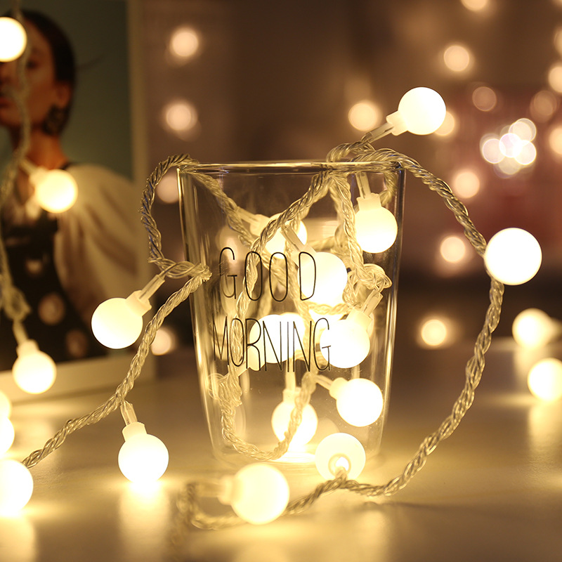 5M10M 20M Fairy Lights String AC220V EU Plug LED Ball Garland Waterproof Season Lights For Christmas Tree Wedding Home Indoor Decoration
