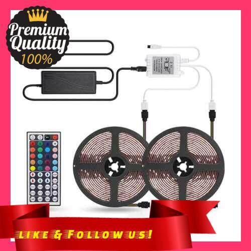 People\'s Choice LED Strip Lights Kit Waterproof 32.8ft 5050 RGB 300led Strips Lighting Flexible Color Changing Rope Lights with 44 Key IR Remote for Room, Home, Kitchen, Party, DC 12V/5A (Rgb)