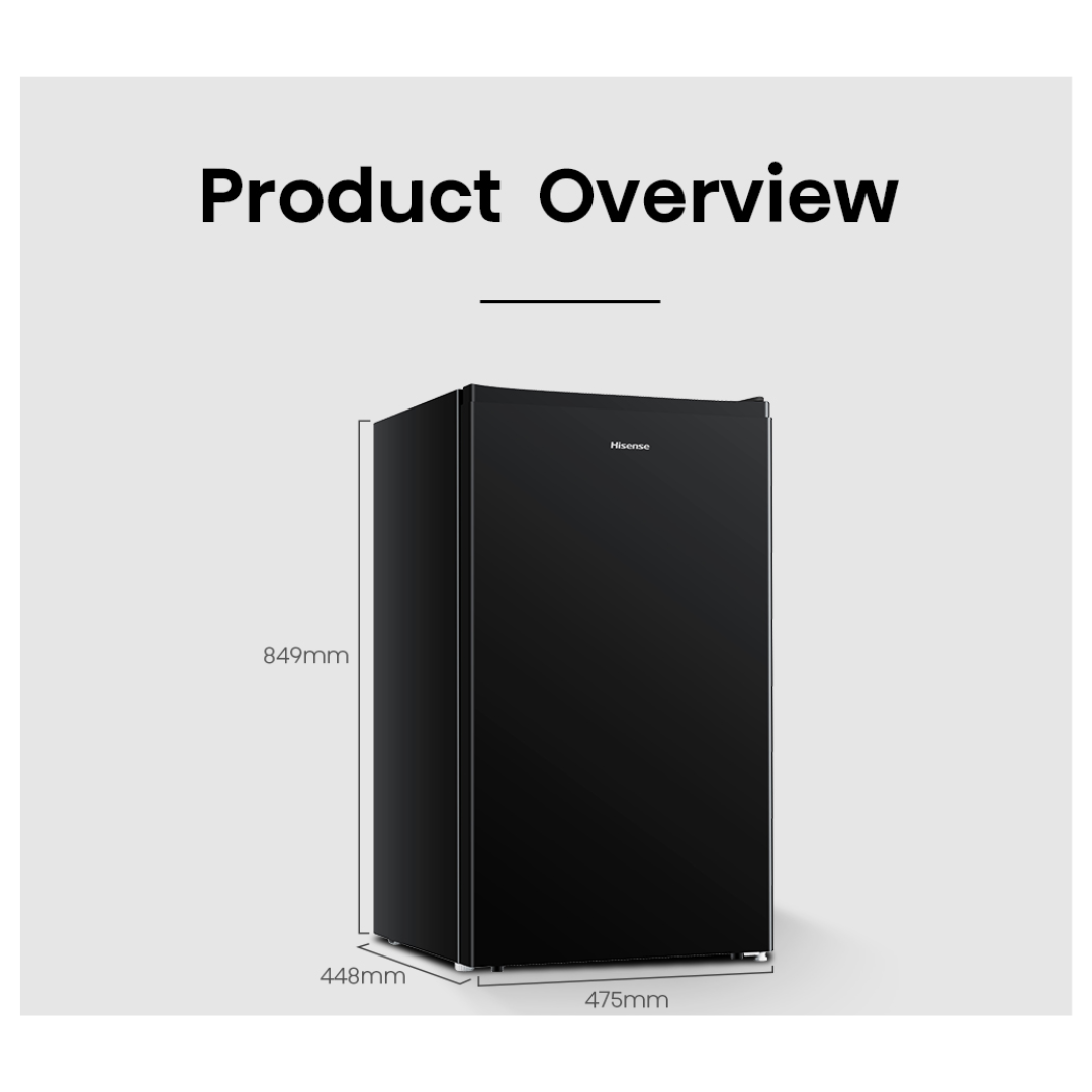 Hisense (Authorised Dealer) Single Door Refrigerator 110L RR120D4ABN1 Hisense Warranty Malaysia