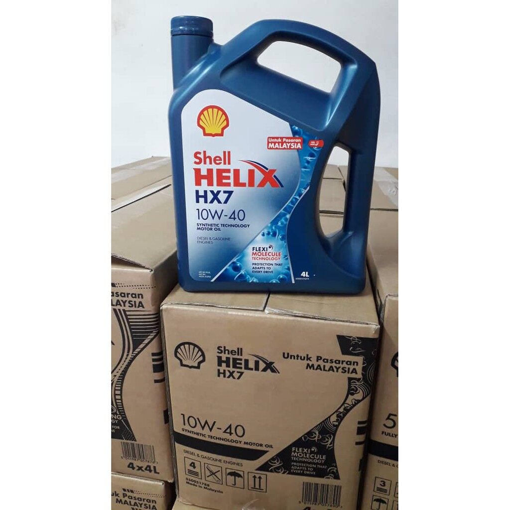 [Pasaran Malaysia] Original Shell Semi Synthetic Helix HX7 10W40 10W-40 ...