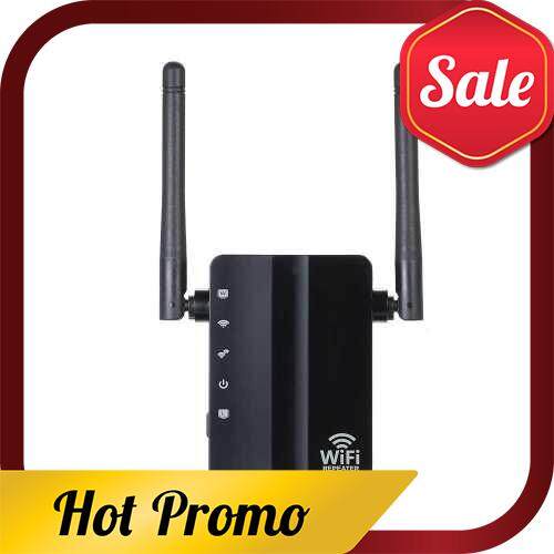 WiFi Repeater Wireless 300Mbps Router AP Mode WiFi Extender 2.4G Wireless Repeater (Black) (Beu)